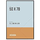 ACAZA Bilderrahmen 50 x 70 cm mit bruchsicherem Plexiglas für Fotowand, großer Aluminium Fotorahmen für Poster oder Bilder als Bilderwand Deko, Bilderrahmen schw