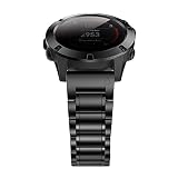 T-ENGINE Titan Armband Kompatibel für Fenix 6X/5X Uhrenarmband 26mm Titanlegierung Metall Armband Quick Fit Ersatzarmband kompatibel mit Garmin Fenix 6X/ 6X Pro/5X/5X Plus/3/3HR Smartwatch, Schw