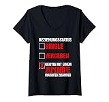 Damen Beziehungsstatus Anime Spruch für Otakus und Cosplayer T-Shirt mit V