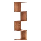 IBUYKE Holz Wandregal Eckregal, 5-lagig Eckregal Zickzackregal Bücherregal Hängeregal Büroregal Raumteiler Wandablage Wandboard für Schlafzimmer, Wohnzimmer, Küche, Holzfarbe RF-BX108