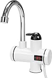 FALA Wasserhahn mit Durchlauferhitzer und LED-Anzeige, 3 KW (3000 Watt), 220 Volt, 360° drehbar, mit hochwertiger Keramik-Kartusche, elektrische Armatur für Badezimmer, Waschraum, Küche, Campingp