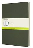 Moleskine Cahier Journal (3er Set Notizbücher mit blanko Seiten, Kartoneinband und Baumwollstickerei, Extra Large 19 x 25 cm, 120 Seiten), myrten-grü