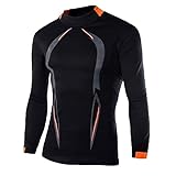 BIBOKAOKE Herren Langarm Sportshirt Kompression Top Schnell Trocknendes Funktionsshirt Bedrucktes Langarmshirt Stretch atmungsaktiv Tight Fitnessshirt Laufshirt Jogging Gym Training