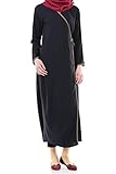 Muslim-Kleider für Frauen, wie bequem das Binding, Baggy-Schnittes, dünn und leicht, One-Piece Abaya in voller Länge Lange Hülse islamisches Kleid Navy, Größe: S