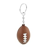 sourcing map Braune American Football Form Sport Stress Ball verknüpfte Kette Schlüsselring