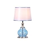 YNHNI Nachttischlampen Amerikanische minimalistische kreative Tischlampe Blaue Glasplatte Lampe Modern Schlafzimmer Dimmbare Nachttischlampe Studie Leselampe Nachttisch Schreibtischlamp