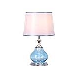 YNHNI Nachttischlampen Amerikanische minimalistische kreative Tischlampe Blaue Glasplatte Lampe Modern Schlafzimmer Dimmbare Nachttischlampe Studie Leselampe Nachttisch Schreibtischlamp