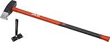 Meister Spalthammer - 3000 g Kopfgewicht - Hochwertige Stahlklinge - Komfortabler Fiberglas-Stiel - Antirutsch-Oberfläche - Mit Wendenase / Spaltaxt / Schlagwerkzeug / Holzspalter / 2193100