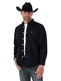 Wrangler Herren Flannel Lined Work Shirt Hemd mit Button-Down-Kragen, Schwarz-Grau kariert, X-Large H