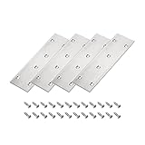 uxcell Flache, gerade Streben, Reparaturplatte, 169 x 48 x 2 mm, Edelstahl, Reparaturklammer, Verbinder für Möbel, Regal, Schrank, 4 Stück