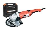 Black+Decker KG2000K Zweihand-Winkelschleifer (2.000 Watt, 230 mm Scheibendurchmesser, inklusiv Schruppscheibe und Koffer)