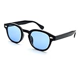 KISS® Sonnenbrille - MOSCOT Style Mod. DEPP ICONIC - Johnny Depp Mann Frau VINTAGE Unisex - SCHWARZ/B