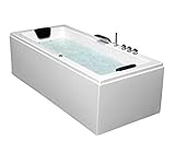 Supply24 since 2004 Whirlpool Badewanne Venedig Made IN Germany rechts oder Links 150/160 / 170 x 75 cm mit 6 Massage Düsen + MIT Armaturen Eckwanne Spa runde rechte/Linke Eckbadewanne innen günstig