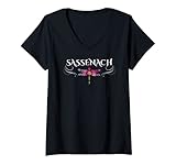 Damen Sassenach Libelle Gälisch Schottisches Design T-Shirt mit V