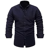 QWERD Herrenhemden Oxford Herren Hemd Slim-Fit Langarm-Hemden Männer Freizeit-Hemd Business Herren Long Sleeve Oxford Shirt Freizeithemd Baumwolle Einfarbig Für Anzug, Business, Hochzeit, F