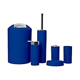 GLSR 6-teiliges Badezimmer-Zubehör, Blau Kunststoff Waschbecken Zubehör Aufbewahrungsset geeignet für Bad, WC, D