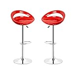 Barhocker，Barstühle Set von 2 Bar Stühlen Barhocker Bar Möbel Einstellbarer Gasliftbarstuhl ABS Plastiksitz Moderne Wohnzimmerstühle für Kochinsel Tresentisch Bartisch Büroküchen ( Color : Red )