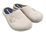 Inblu CF000033 Hausschuhe für Damen, Winter, Keilabsatz 2,5 cm, Weiß, 38 EU