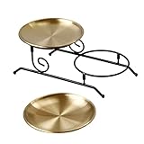 Yardwe 2 Tier Kuchen Stehen Eisen Obst Dessert Portion Turm Abnehmbare Kuchen Muffin Platte Halter Party Behandeln Serving Platter Fach für Hochzeit Geburtstag Tea Party