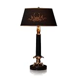 Schreibtischlampe für Wohnzimmer Schlafzimmer Moderne Tischlampen Schwarz Stein Nachttischlampen mit Stoff Lampenschirm Luxuriöser Nachttisch Tischlampen for Home Office Cafe-Lampe, 29'H N