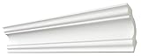 DECOSA Zierprofil A80 STEFANIE - Edle Stuckleiste in Weiß - 10 Leisten à 2 m Länge = 20 m - Zierleiste aus Styropor 80 x 80 mm - Für Decke oder W