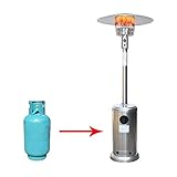 GAODINGD Terrassenheizer Heizpilz, Edelstahl Außen Propane Terrasse Heizungen Mit Druckminderer Standgasheizung