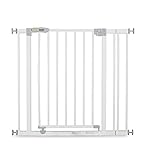 Hauck Türschutzgitter / Treppenschutzgitter für Kinder Open N Stop Safety Gate inkl. 9 cm Verlängerung / ohne Bohren / 84 - 89 cm breit / erweiterbar / Metall Gitter / weiß