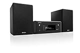 Denon CEOL N-10 Kompaktanlage, HiFi Verstärker, CD-Player, Internetradio, Musikstreaming, HEOS Multiroom, Bluetooth & WLAN, Alexa Kompatibel, 2 Optische TV-Eingänge, mit Lautsprecher, schw