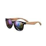 Amexi Sonnenbrille aus Holz für Männer und Frauen, Polarisiert UV400, CAT 3 CE, mit Etui, Stoff und T