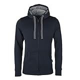 HRM Herren Hooded Jacket, navy, Gr. XL I Premium Kapuzenjacke Herren mit Kontrast-Innenfutter I Basic Hoodie mit Reißverschluss I Zip Hoodie I Hochwertige & nachhaltige Herren-Bekleidung