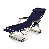 BYPING Klappbares Campingbett, Liegendes Sonnen-Freizeitbett Tragbares Schlafbett, Hoch/Niedrig-Modus Einstellbar Für Höfe, Gärten, Camping, Last 150 Kg (Color : Blue, Size : 178x66x28cm)