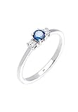 Elli Ring Elli Damen Ring Verlobungsring Zirkonia Saphirblau in 925 Sterling Silb