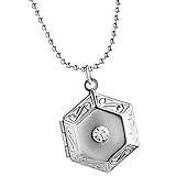 joyMerit Vintage öffnende Hexagon Anhänger Foto Frame Medaillon Halskette Schmuck - Silb