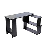 Schreibtisch Klappbarer Eck-Computertisch Schreibtisch-Winkelkombination Tisch Eckschreibtisch Winkelkombination Computertisch Bürotisch Arbeitstisch PC Laptop Tisch, mit Ablagen,120x89x74cm(BxTxH)