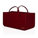 Lumaland Kaminholztasche aus Filz Holztasche Filztasche rechteckig mit Tragegriff ca. 50 x 25 x 25 cm R