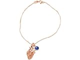 Gemshine Armband anatomisches Herz mit blauem Saphir für Doktor, Arzt, Krankenschwester, Biologe, Organspender 925 Silber, vergoldet oder rose. Made in Spain, Metall Farbe:Silber rose verg
