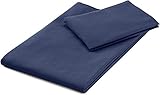 Amazon Basics Mikrofaser Sporthandtuch-Set , Schwarz/Blau, 140 x 70 cm (Badetuch) 80 x 40 cm (Handtuch)