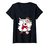 Damen Dabbing Soccer Boy – Japanisches Trikot, japanische Fußball-Fans T-Shirt mit V