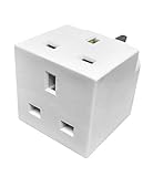 ServoStars 2-Wege-Multistecker-Adapter – 3-poliger UK-Steckdosenverlängerung – Power-Würfel-Verlängerungsadapter für Büro, TV, Küche und Innengeräte – Doppelstecker-Konverter UK – 250 V 13