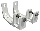 Vana deutschland GmbH Decken und Wandhalterung mit Befetigung Markise Kombihalterung 40mm Weiss/Grau SPP059 (2 Stücke, Weiß (Stahl))