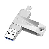 USB C Daumenlaufwerk 1000GB USB 3.0 Speicherstick 1TB für Handy Foto Stick für MacBook Pro USB C Flash Drive High Speed Datenspeicher Laufwerk für Android Phone, Computer und Tablets LXUC 1TB Silb