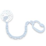 NUK Baby Blue Schnullerkette, mit Clip, zur Befestigung von Schnullern mit Ring, 1 Stück, hellb