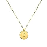 Buchstaben-Halskette Damen Vinatege Gold Initialen-AnhäNger Buchstabenkette A Bis Z Platin Halskette Mit Buchstaben AnhäNger FüR Damen Und MäD
