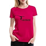 Spreadshirt Turnen Turnerin Umriss Schriftzug Handstand Frauen Premium T-Shirt, S, Dunkles Pink