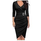 RMH Festkleid für Damen, Kleid für Dress, Bleistift, große Größe, schwarzes Kleid, schickes Kleid, Midi-Kleid, langes Kleid, langes Kleid, langes Kleid, kein billiges Kleid, 01 - Schwarz, XXL