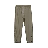Herren Freizeithose Street Style Seitenreiher Gerade Lose Trendy Hose Hip-Hop Kordelzug Freizeithose S