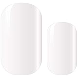 AVOA Beauty Nagelfolie -'White Lie', deckend, weiß, einfarbiges Design, 16 dünne selbstklebende langanhaltende Nail Wrap