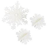 TOYANDONA 3 Stücke Schneeflocken Weihnachtsbaum Weiß Weihnachten Anhänger Christbaumanhänger Weihnachtsbaumschmuck Weihnachtsanhänger Kunststoff DIY Basteln Xmas Party Anhänger Ornamente Fensterdek