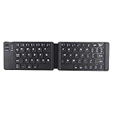 Zusammenklappbare Drahtlose Tastatur, Tragbare Bluetooth Tastatur Mini Wireless Tastatur Wiederaufladbare Tastatur in Voller Größe Ultraflache Faltbare Tastatur für Handy/Tablet/Laptop(Zurück)