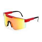 HUGMIN Sport Sonnenbrillen, Übergroße Sportsonnenbrille Männer polarisiertes Tr90-Material UVA/UVB.Linse Viper One Piece Sonnenbrille Damen Schutzabdeckung